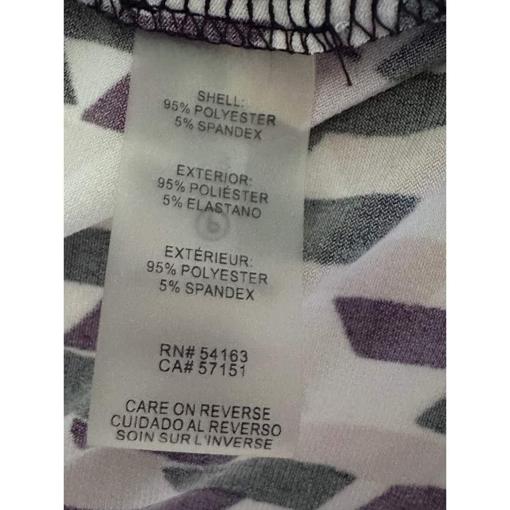 Calvin Klein Blouse Womens XL Pink Black Geometric Pleated Shell Polyester - Picture 15 of 16